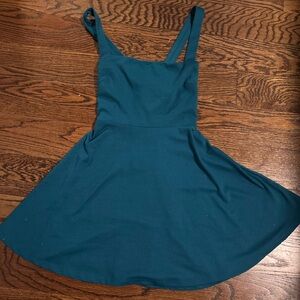 Forever 21 Teal Blue Cross-back Mini Skater Dress